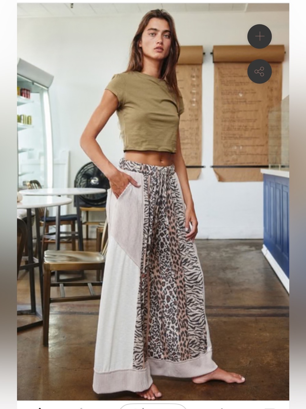 Bucketlist Patchwork Leopard Zebra Print Lounge Pants Size M/L